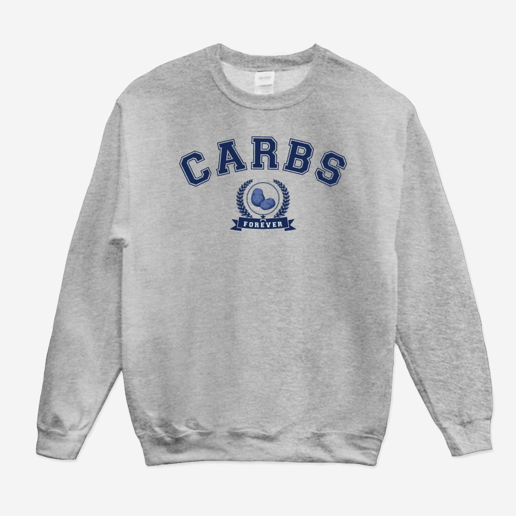 Carbs Forever Unisex Crew Neck Sweatshirt Gildan 18000